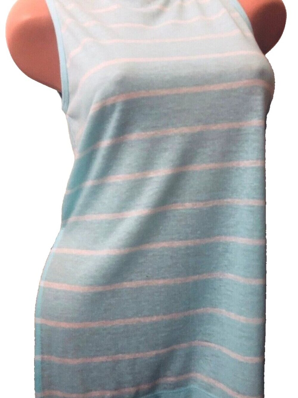 Lorna Jane Light Blue and White Striped Top